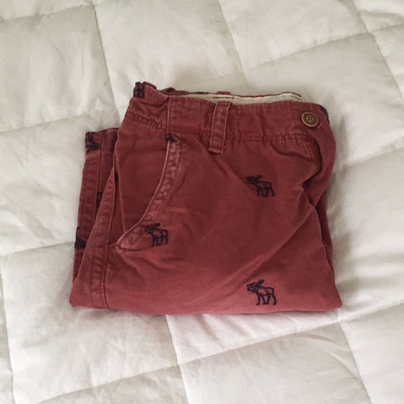 🥀Abercrombie Dark Salmon Pink Cargo Shorts🥀 - Picture 1 of 3